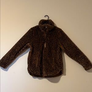 Abercrombie & Fitch Brown Leopard Print Kids Puffer Jacket
